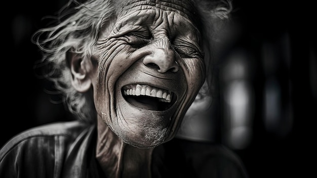 Black and White photo of happy people