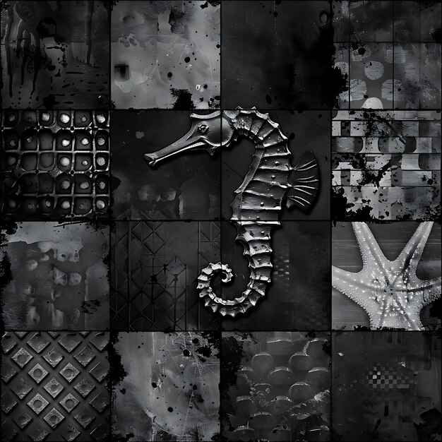 a black and white photo of a letter a dragon and a sign that says quot e quot