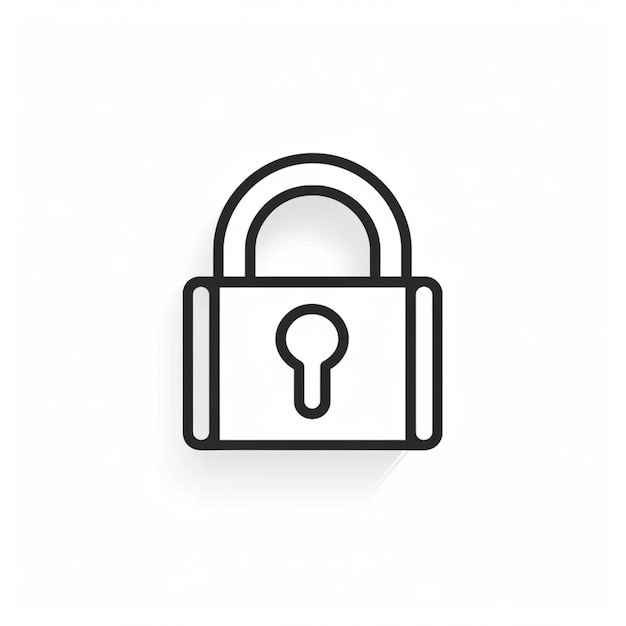 Photo a black and white photo of a lock icon generative ai