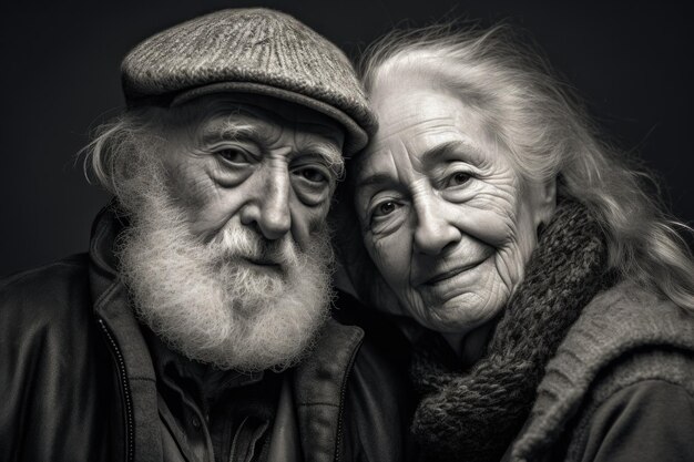 A black and white photo of a man and a woman generative ai image