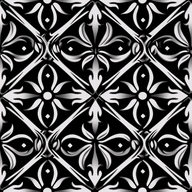 a black and white photo of a pattern with a stylized design generative ai