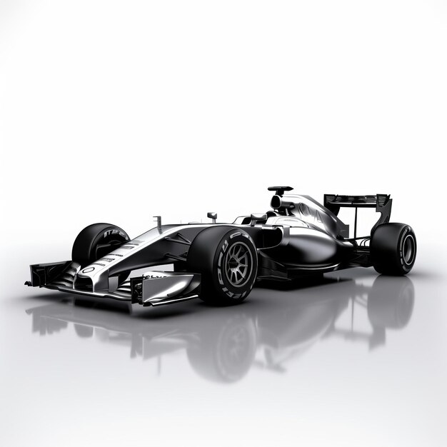 レースカーの黒と白の写真