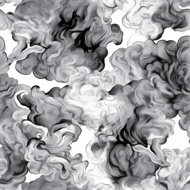 Photo a black and white photo of smoke in the air generative ai