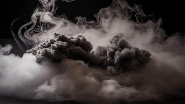 a black and white photo of smoke in the air