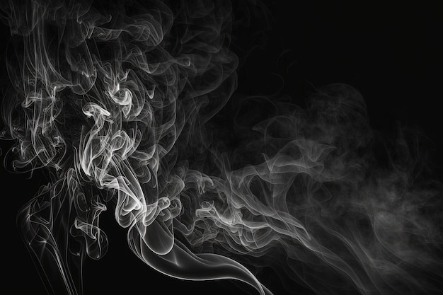 A black and white photo of smoke on a black background generative AI