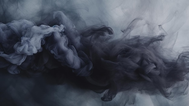 a black and white photo of smoke floating in water