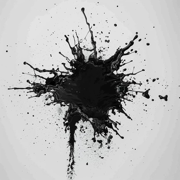 a black and white photo of a splash of black and white paint