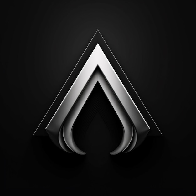 Photo a black and white photo of a triangle shaped logo generative ai