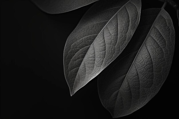 Photo a black and white photo of two leaves