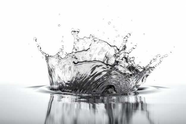 A black and white photo of a water splash generative AI