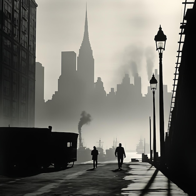 black and white photography of a cityscape