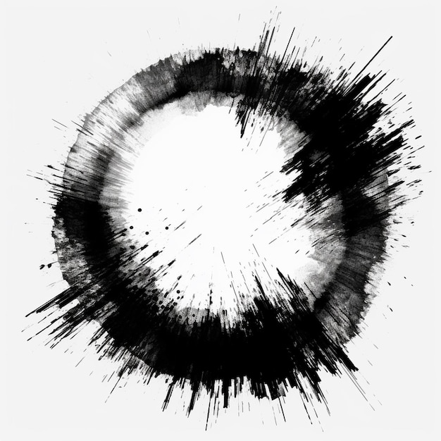 a black and white picture of a circle with a circle in the middle.