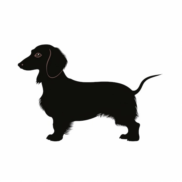Foto una foto in bianco e nero di un cane con la coda nera.