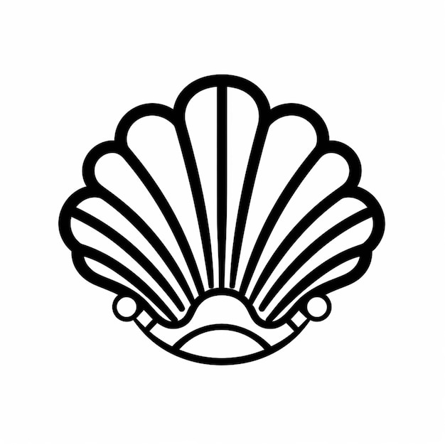 a black and white picture of a shell with a shell on it generative ai