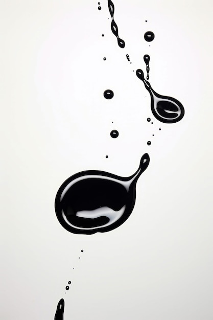 Photo black and white picture of spoon and drop of liquid generative ai