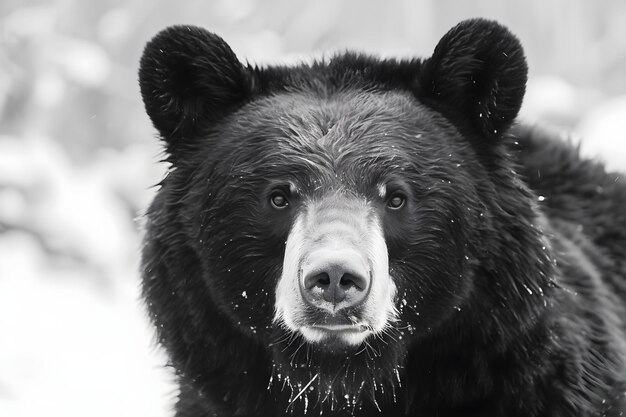 Photo black and white portrait of a bears face concept animal photography black and white bear portrait wildlife closeup