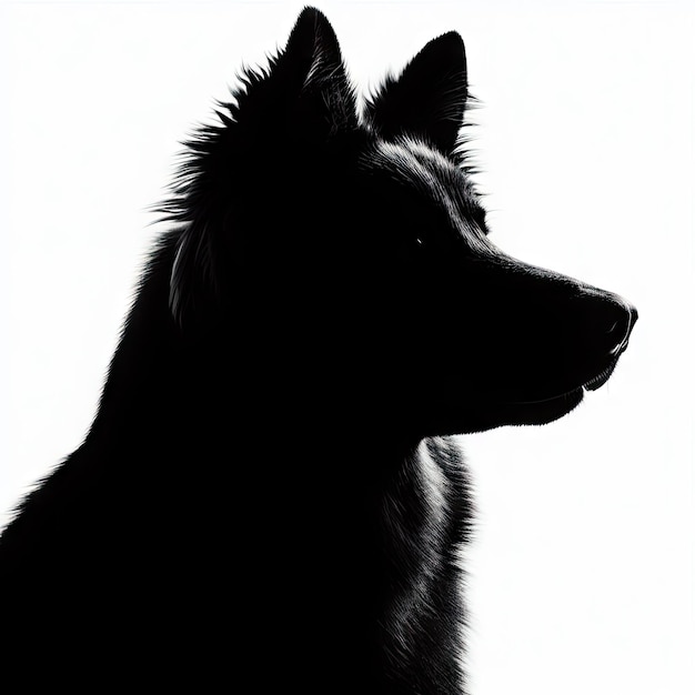 black and white portrait of a dog