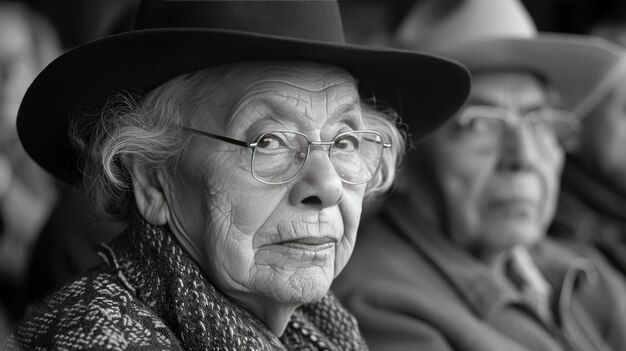 A Black and White Portrait of a Lovely Grandmother