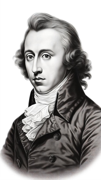 a black and white portrait of a man