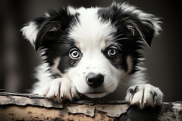 black and white puppy AI generated image