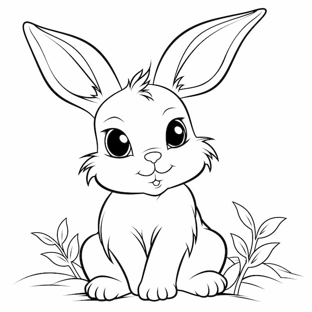 Black and White Rabbit Coloring Adventure