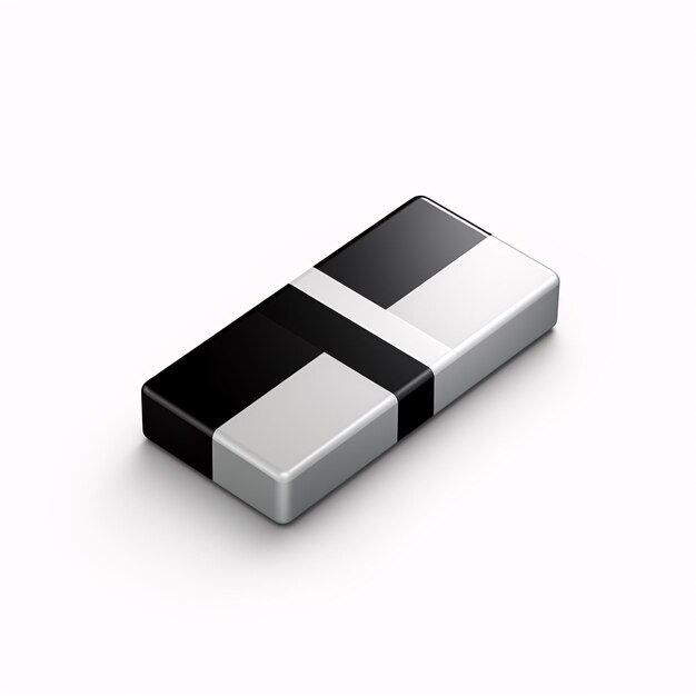 a black and white rectangular object