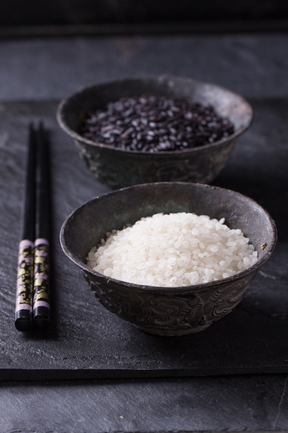 Black and white rice