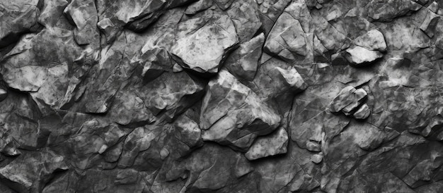 Black and white rock pattern on a textured gray stone background with ample space for design