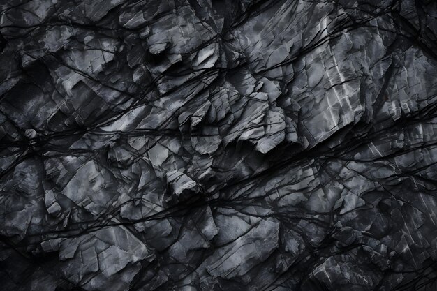 Black white rock texture Dark gray stone granite background for design Rough cracked mountain surf