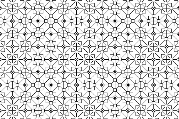 Photo black and white seamless pattern with a geometric ornament.