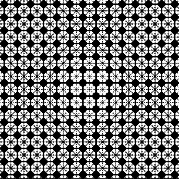 Black and white seamless pattern with a geometric pattern.