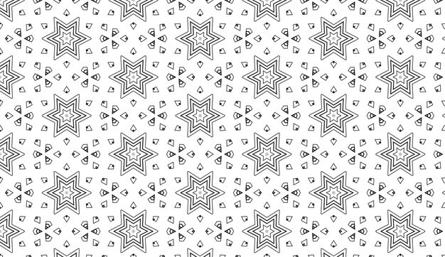 Photo black and white seamless pattern with the image of the star.