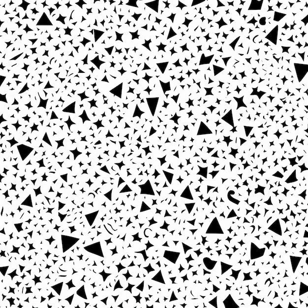 Black and white seamless pattern with triangles on a white background.