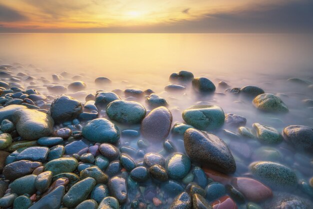 Foto vista sul mare in bianco e nero