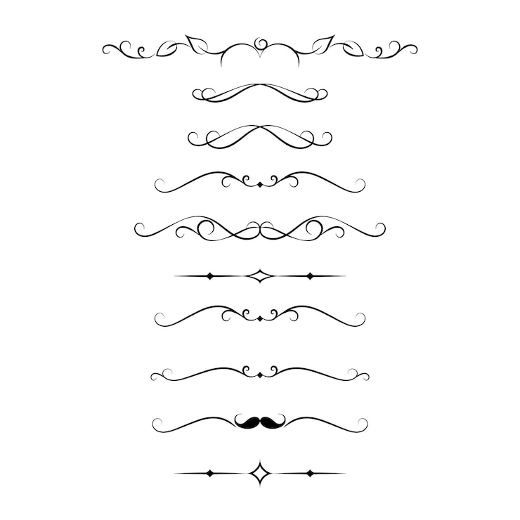 Photo black and white set of delimiters for text dividers