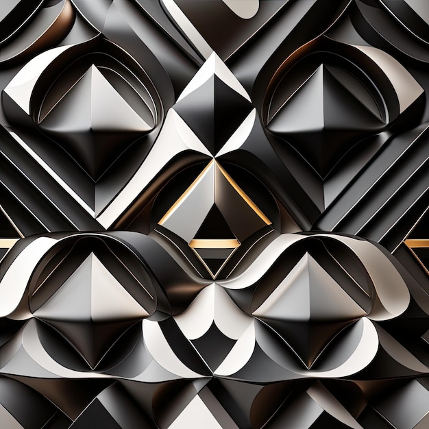 Premium AI Image | Black and White Shapes Background