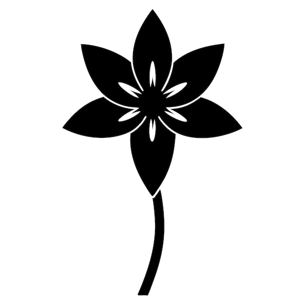 black and white silhouette of a floral bloom