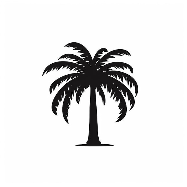 Premium Photo | A black and white silhouette of a palm tree on a white ...