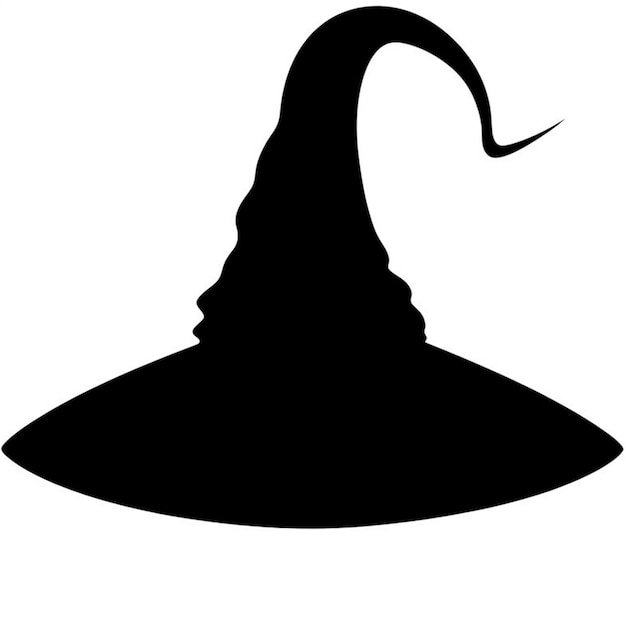 a black and white silhouette of a witch hat generative ai