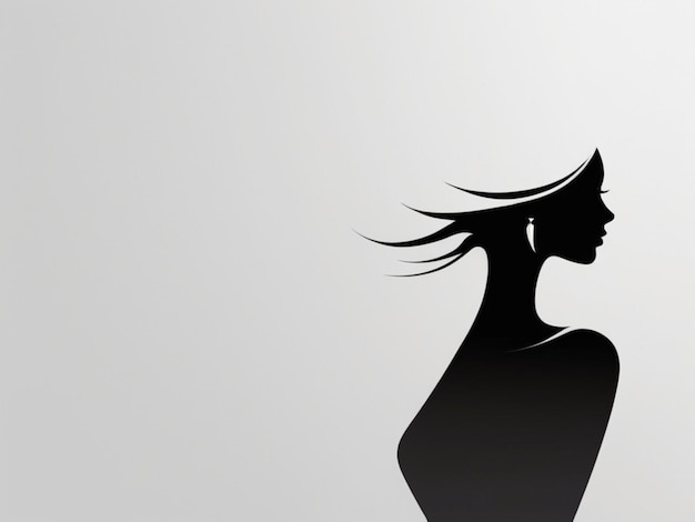 Photo a black and white silhouette of a woman like a logo