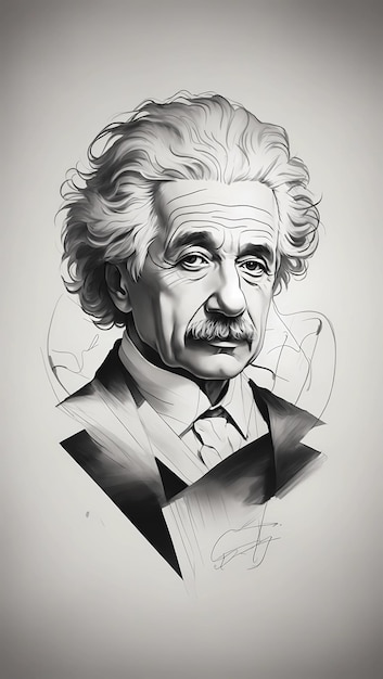 Black and white sketch albert einstein