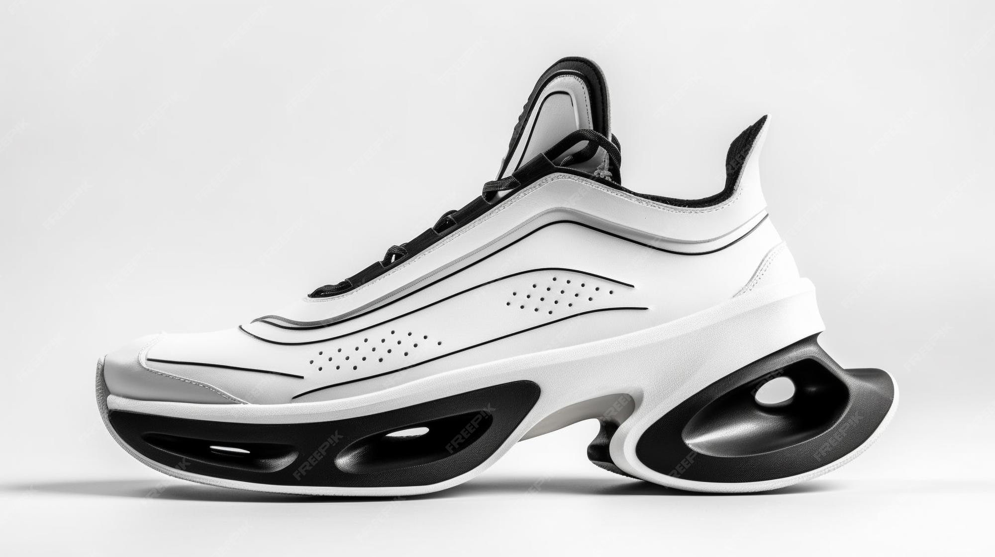 Premium AI Image Black and white sneakers on a white background 3d