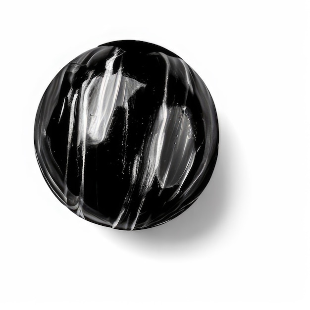 Photo a black and white sphere with the number 4 on it