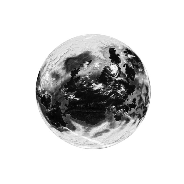 Photo a black and white sphere with the word  the word  on it