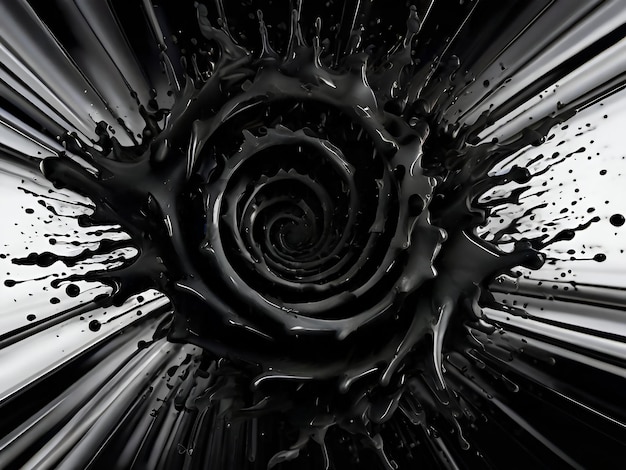 Black and white spiral background Ai Generated