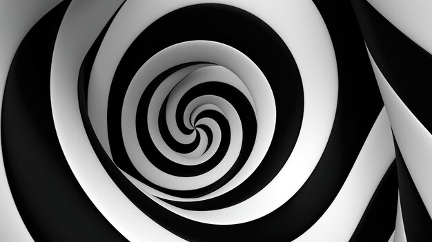 black and white spiral Generative Ai