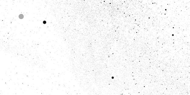 Black and white splatter on a white background