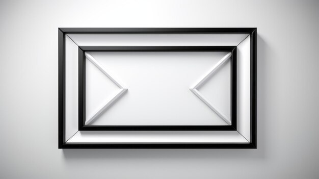 Photo a black and white square frame on a wall