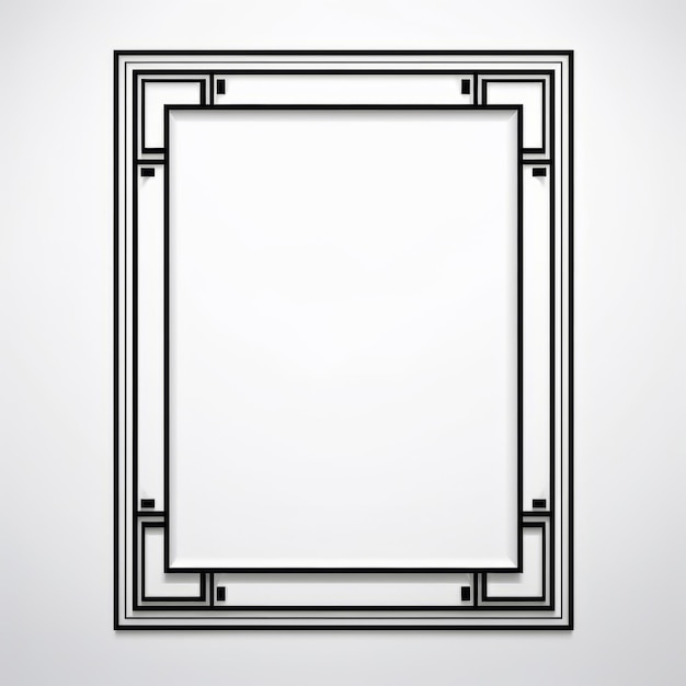 a black and white square frame on a white background