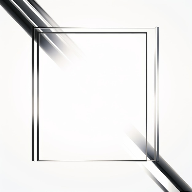 a black and white square frame on a white background